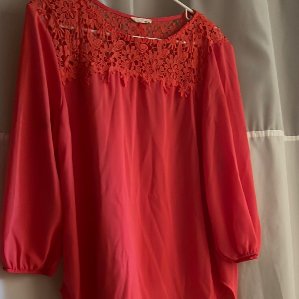 Ella Relaxed Pink 3/4 Sleeve Embellished Blouse
